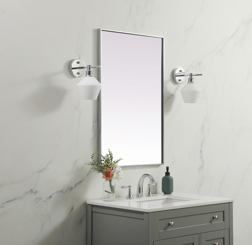Elegant Furniture & Lighting - Eternity Metal Frame Rectangle Mirror 24x36 Inch in Silver - MR42436S veiw 3