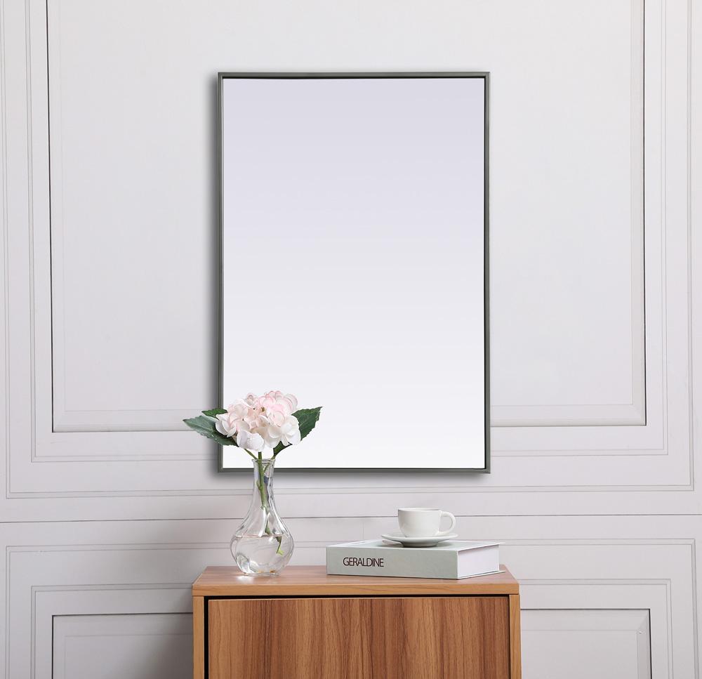 Elegant Furniture & Lighting - Eternity Metal Frame Rectangle Mirror 24x36 Inch in Silver - MR42436S veiw 4