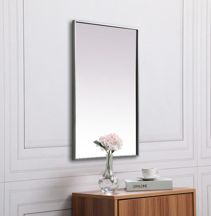 Elegant Furniture & Lighting - Eternity Metal Frame Rectangle Mirror 24x36 Inch in Silver - MR42436S veiw 5