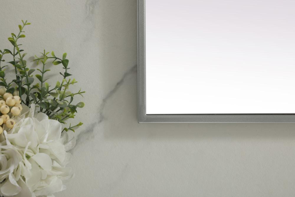 Elegant Furniture & Lighting - Eternity Metal Frame Rectangle Mirror 24x36 Inch in Silver - MR42436S veiw 6