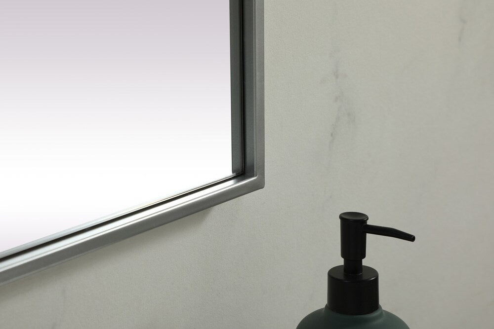 Elegant Furniture & Lighting - Eternity Metal Frame Rectangle Mirror 24x36 Inch in Silver - MR42436S veiw 7