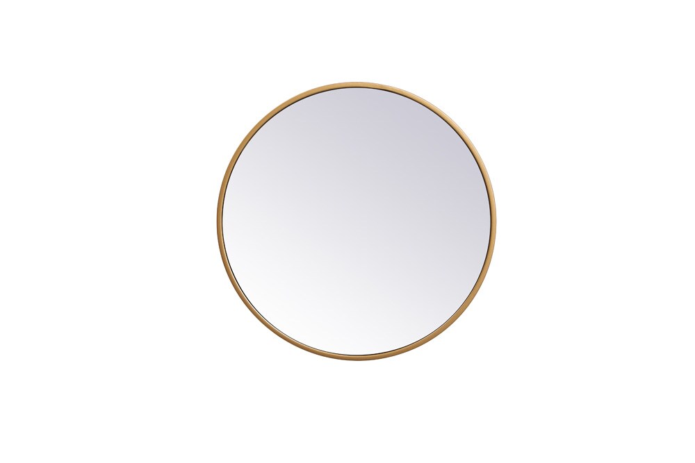 Elegant Furniture & Lighting - Eternity Metal frame round mirror 18 inch in Brass - MR4818BR veiw 1