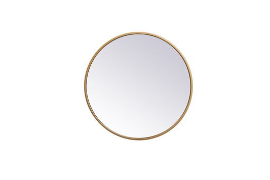 Elegant Furniture & Lighting - Eternity Metal frame round mirror 18 inch in Brass - MR4818BR veiw 1