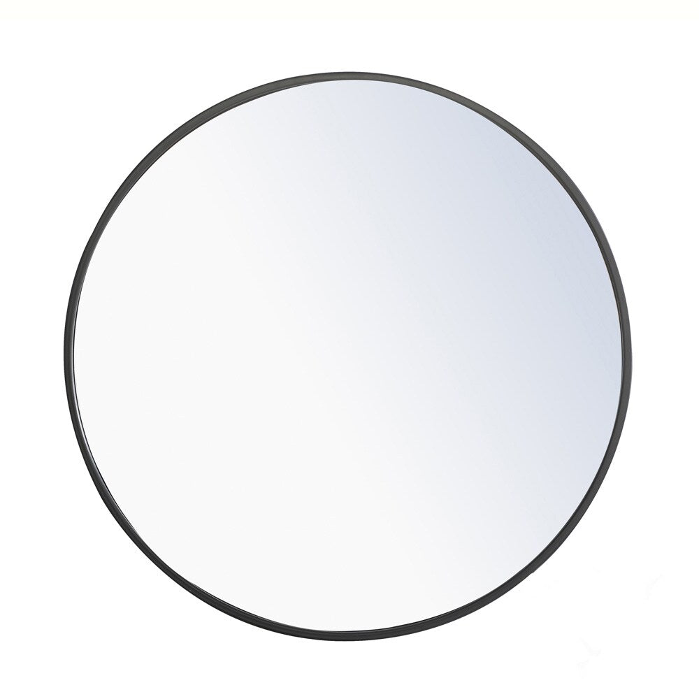 Elegant Furniture & Lighting - Eternity Metal frame Round Mirror 24 inch Black finish - MR4031BK veiw 1