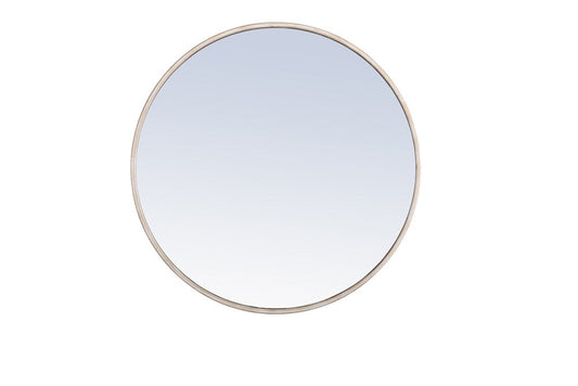 Elegant Furniture & Lighting - Eternity Metal frame Round Mirror 24 inch Silver finish - MR4033S veiw 1