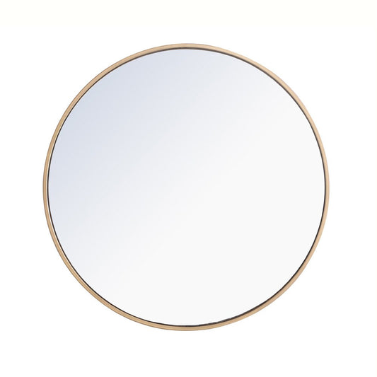 Elegant Furniture & Lighting - Eternity Metal frame Round Mirror 28 inch Brass finish - MR4035BR veiw 1