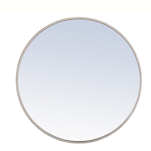 Elegant Furniture & Lighting - Eternity Metal frame Round Mirror 28 inch Silver finish - MR4036S veiw 1