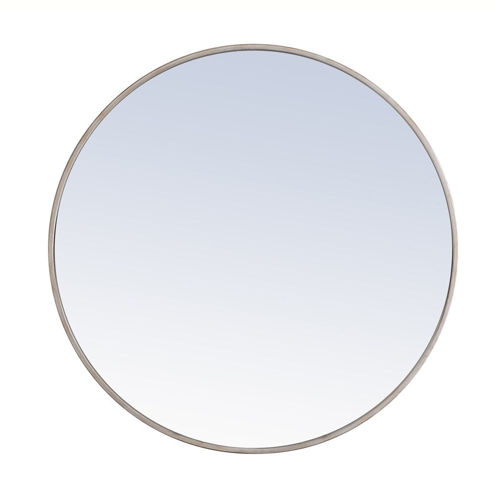 Elegant Furniture & Lighting - Eternity Metal frame Round Mirror 32 inch Silver finish - MR4039S veiw 1
