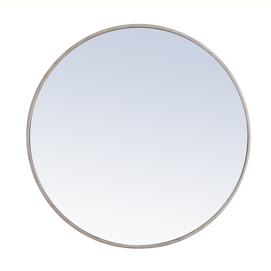 Elegant Furniture & Lighting - Eternity Metal frame Round Mirror 32 inch Silver finish - MR4039S veiw 1