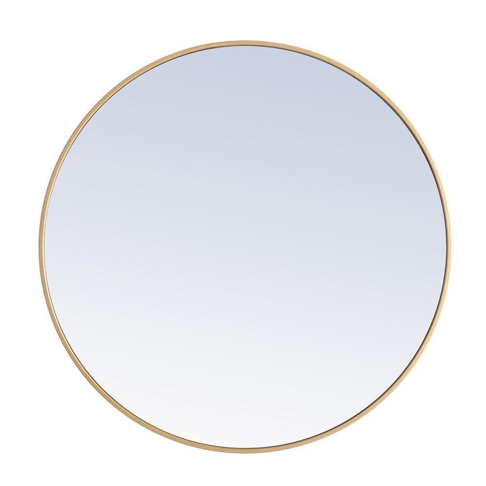 Elegant Furniture & Lighting - Eternity Metal frame Round Mirror 36 inch Brass finish - MR4042BR veiw 1