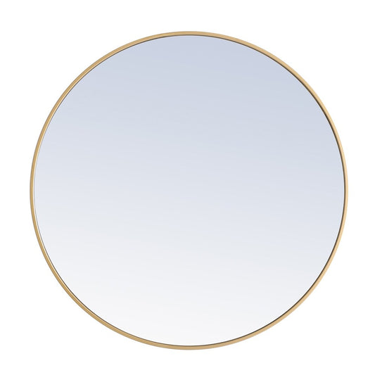 Elegant Furniture & Lighting - Eternity Metal frame Round Mirror 36 inch Brass finish - MR4042BR veiw 1