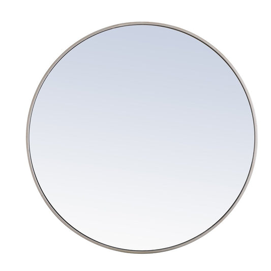 Elegant Furniture & Lighting - Eternity Metal frame Round Mirror 36 inch Silver finish - MR4043S veiw 1