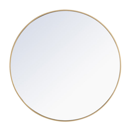 Elegant Furniture & Lighting - Eternity Metal frame Round Mirror 42 inch Brass finish - MR4045BR veiw 1