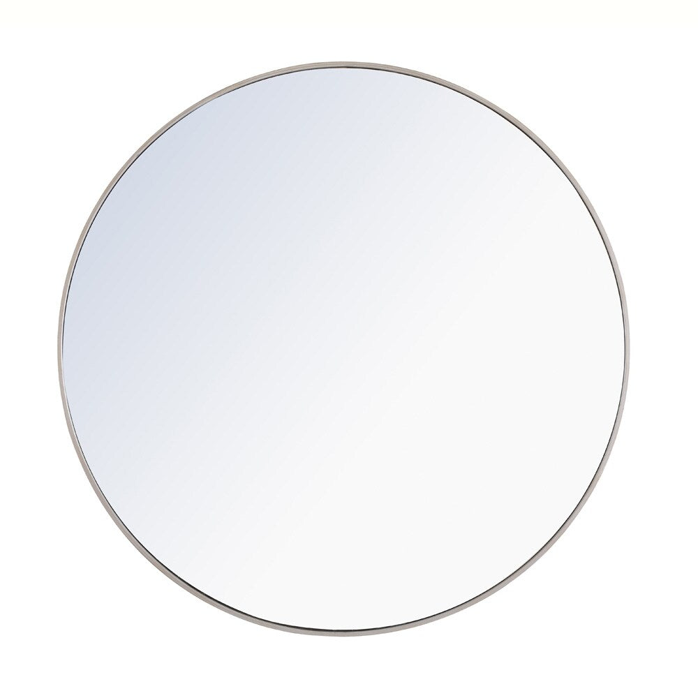 Elegant Furniture & Lighting - Eternity Metal frame Round Mirror 42 inch Silver finish - MR4046S veiw 1