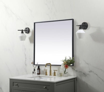 Elegant Furniture & Lighting - Eternity Metal Frame Square Mirror 24 inch in Black - MR42424BK veiw 3
