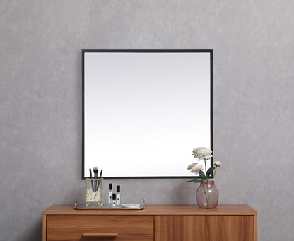 Elegant Furniture & Lighting - Eternity Metal Frame Square Mirror 24 inch in Black - MR42424BK veiw 4