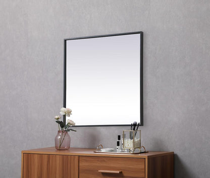 Elegant Furniture & Lighting - Eternity Metal Frame Square Mirror 24 inch in Black - MR42424BK veiw 5