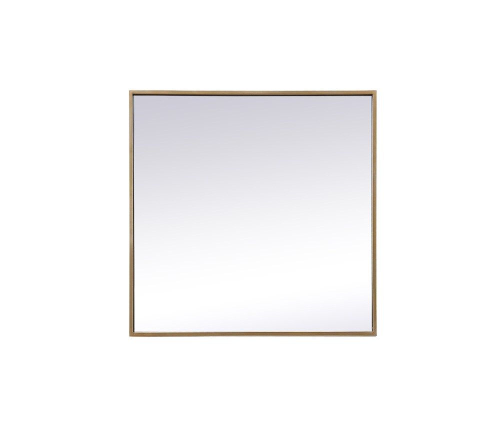 Elegant Furniture & Lighting - Eternity Metal Frame Square Mirror 24 inch in Brass - MR42424BR veiw 1