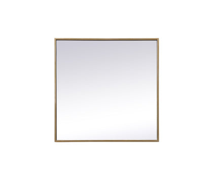 Elegant Furniture & Lighting - Eternity Metal Frame Square Mirror 24 inch in Brass - MR42424BR veiw 1