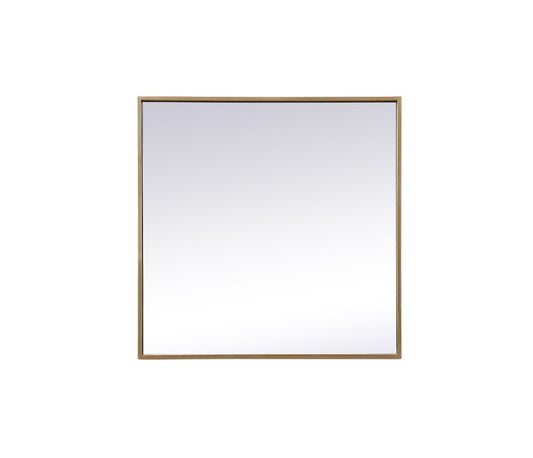 Elegant Furniture & Lighting - Eternity Metal Frame Square Mirror 24 inch in Brass - MR42424BR veiw 1
