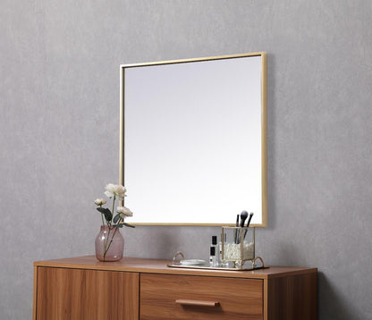 Elegant Furniture & Lighting - Eternity Metal Frame Square Mirror 24 inch in Brass - MR42424BR veiw 5