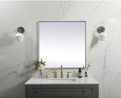Elegant Furniture & Lighting - Eternity Metal Frame Square Mirror 24 inch in Silver - MR42424S veiw 2
