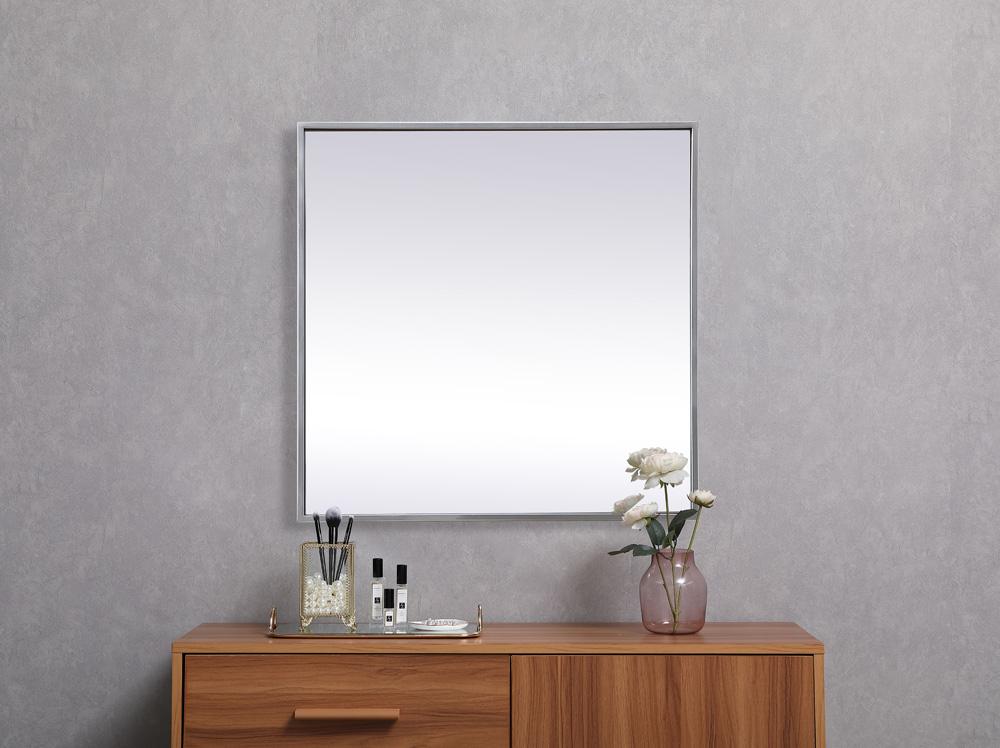 Elegant Furniture & Lighting - Eternity Metal Frame Square Mirror 24 inch in Silver - MR42424S veiw 4