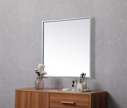 Elegant Furniture & Lighting - Eternity Metal Frame Square Mirror 24 inch in Silver - MR42424S veiw 5