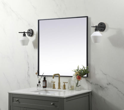 Elegant Furniture & Lighting - Eternity Metal Frame Square Mirror 30 inch in Black - MR43030BK veiw 3