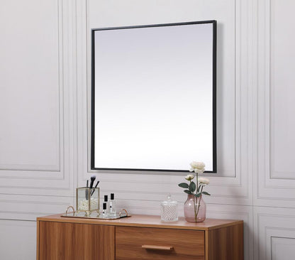 Elegant Furniture & Lighting - Eternity Metal Frame Square Mirror 30 inch in Black - MR43030BK veiw 5