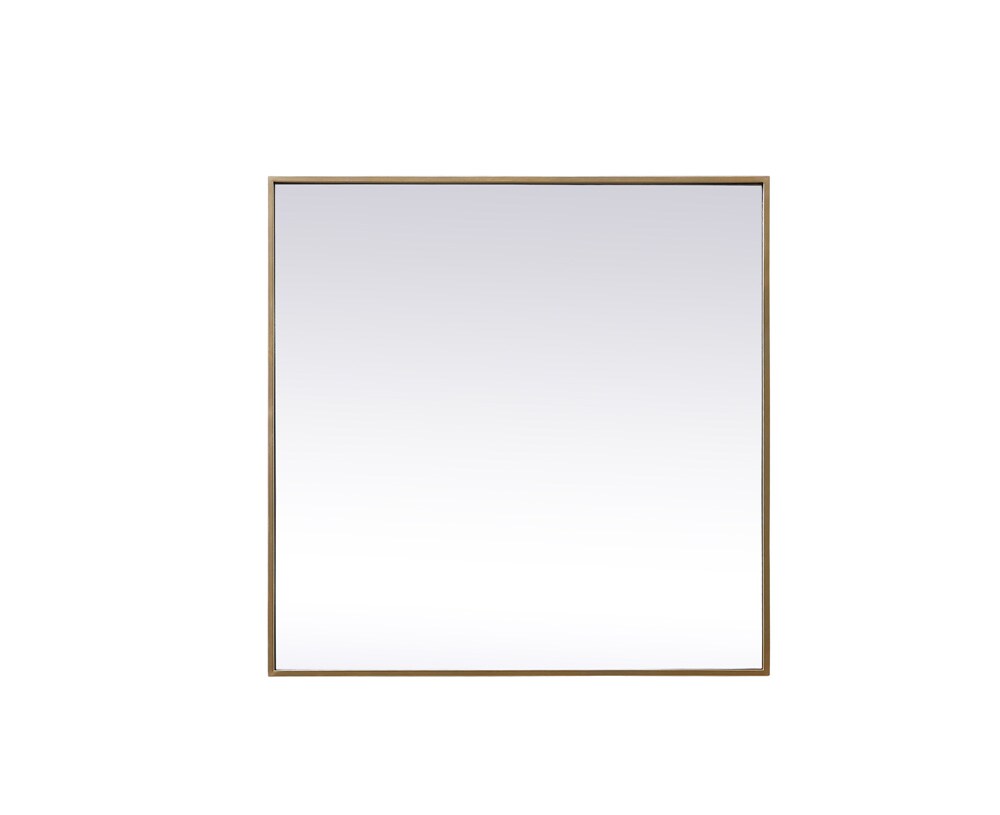Elegant Furniture & Lighting - Eternity Metal Frame Square Mirror 30 inch in Brass - MR43030BR veiw 1