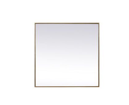 Elegant Furniture & Lighting - Eternity Metal Frame Square Mirror 30 inch in Brass - MR43030BR veiw 1