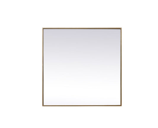 Elegant Furniture & Lighting - Eternity Metal Frame Square Mirror 30 inch in Brass - MR43030BR veiw 1