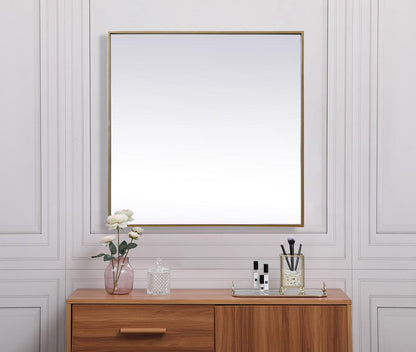 Elegant Furniture & Lighting - Eternity Metal Frame Square Mirror 30 inch in Brass - MR43030BR veiw 4