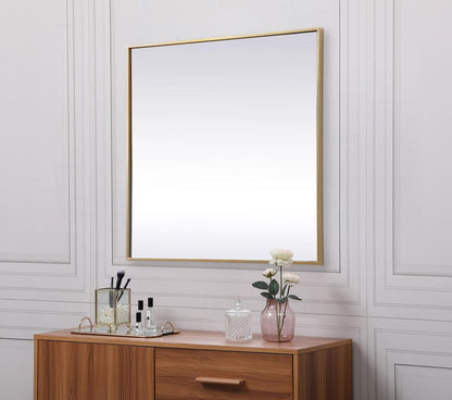 Elegant Furniture & Lighting - Eternity Metal Frame Square Mirror 30 inch in Brass - MR43030BR veiw 5