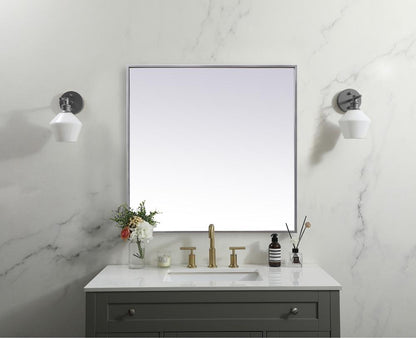 Elegant Furniture & Lighting - Eternity Metal Frame Square Mirror 30 inch in Silver - MR43030S veiw 2