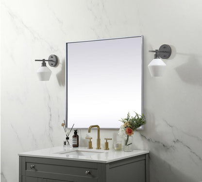 Elegant Furniture & Lighting - Eternity Metal Frame Square Mirror 30 inch in Silver - MR43030S veiw 3
