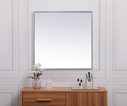Elegant Furniture & Lighting - Eternity Metal Frame Square Mirror 30 inch in Silver - MR43030S veiw 4
