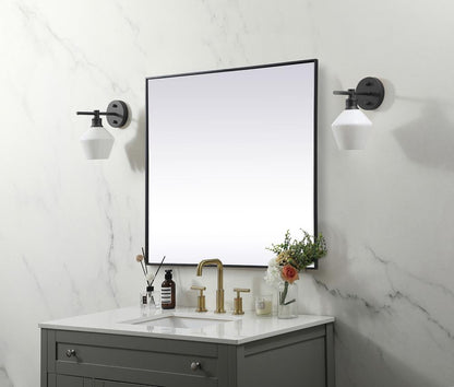 Elegant Furniture & Lighting - Eternity Metal Frame Square Mirror 42 inch in Black - MR44242BK veiw 3