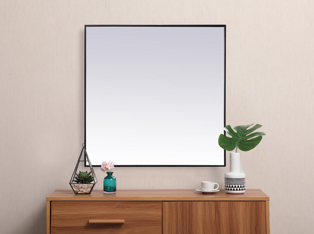 Elegant Furniture & Lighting - Eternity Metal Frame Square Mirror 42 inch in Black - MR44242BK veiw 4