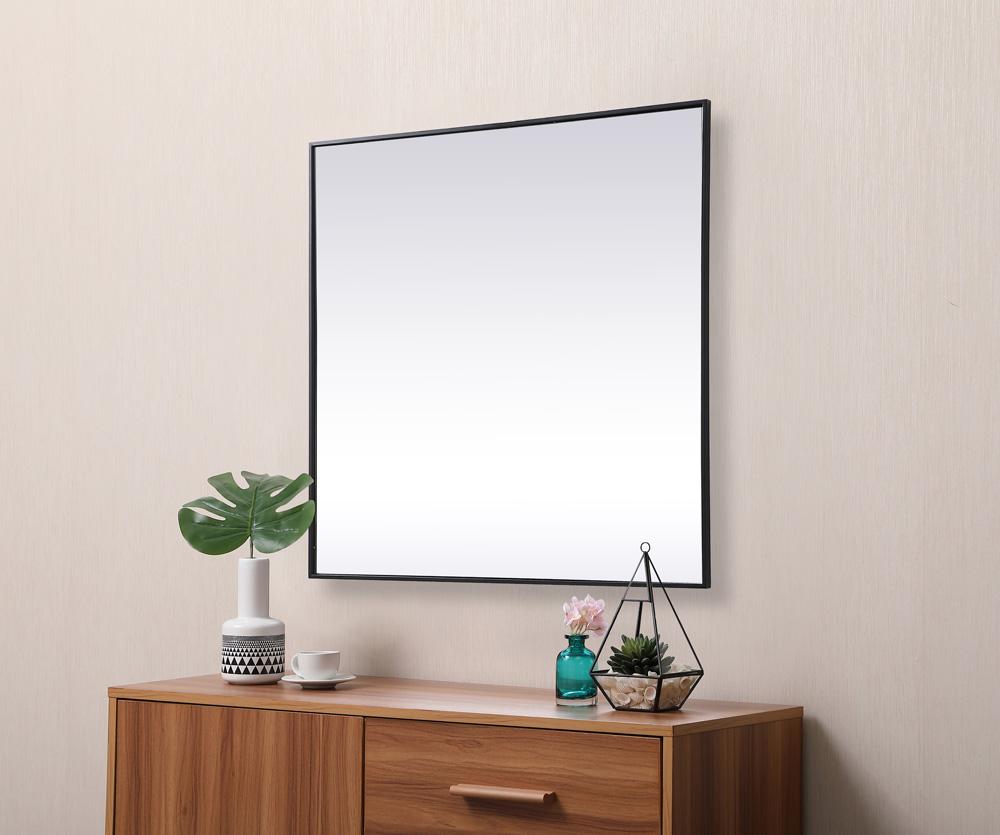 Elegant Furniture & Lighting - Eternity Metal Frame Square Mirror 42 inch in Black - MR44242BK veiw 5