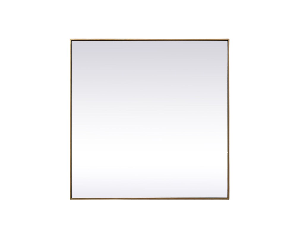 Elegant Furniture & Lighting - Eternity Metal Frame Square Mirror 42 inch in Brass - MR44242BR veiw 1