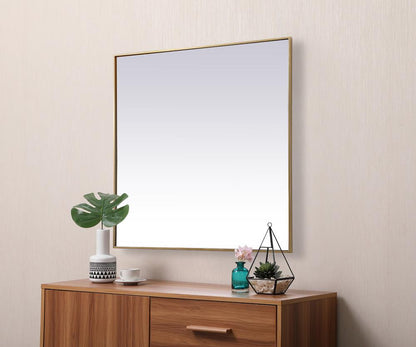Elegant Furniture & Lighting - Eternity Metal Frame Square Mirror 42 inch in Brass - MR44242BR veiw 5