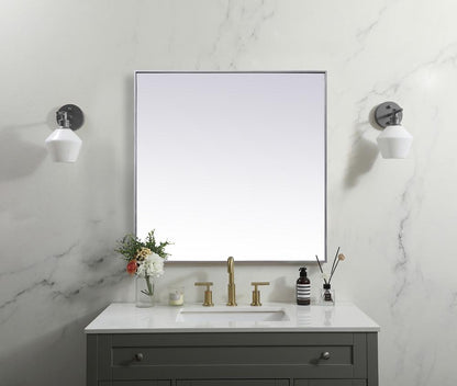 Elegant Furniture & Lighting - Eternity Metal Frame Square Mirror 42 inch in Silver - MR44242S veiw 2