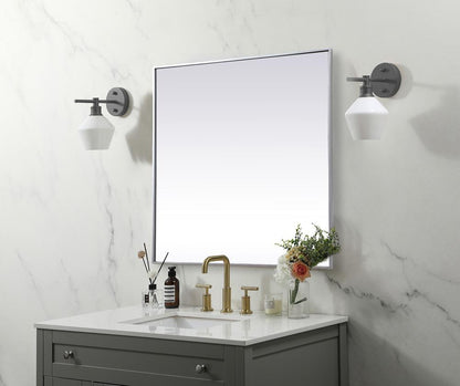 Elegant Furniture & Lighting - Eternity Metal Frame Square Mirror 42 inch in Silver - MR44242S veiw 3