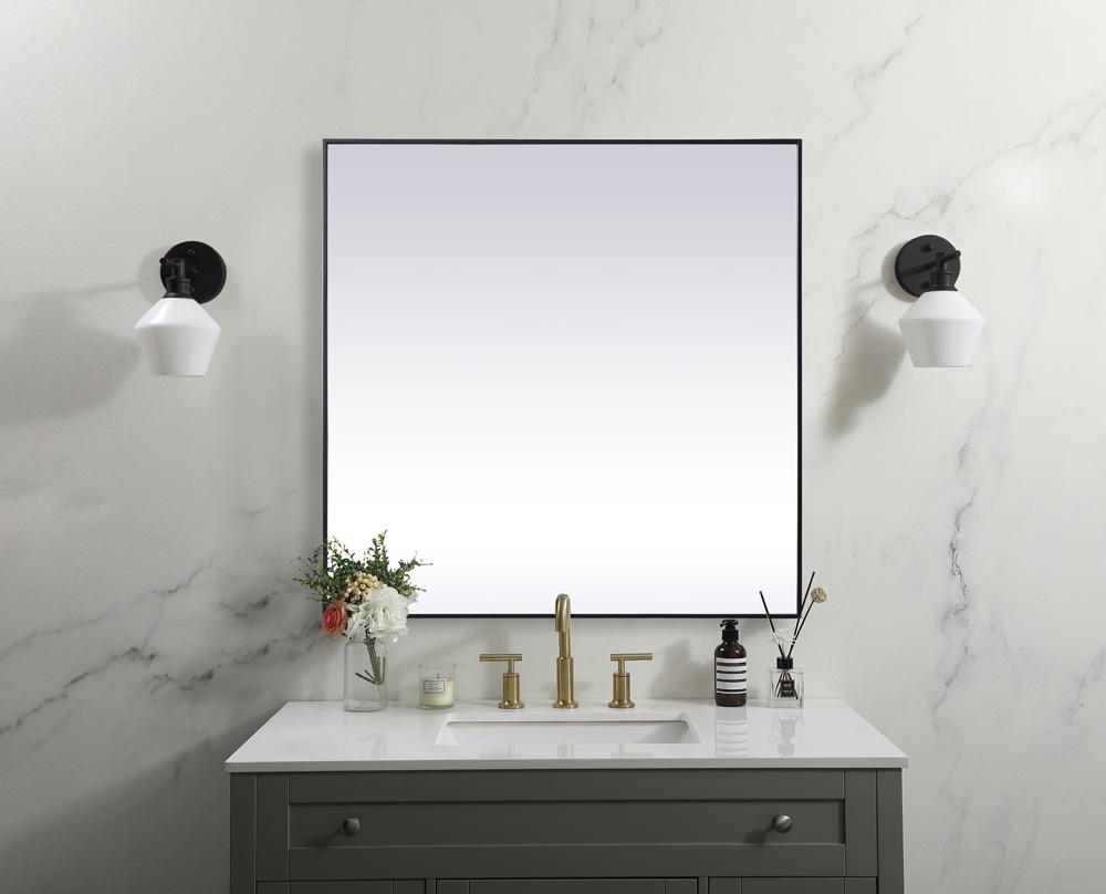 Elegant Furniture & Lighting - Eternity Metal Frame Square Mirror 48 inch in Black - MR44848BK veiw 2