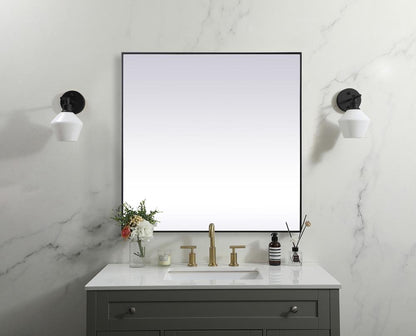 Elegant Furniture & Lighting - Eternity Metal Frame Square Mirror 48 inch in Black - MR44848BK veiw 2