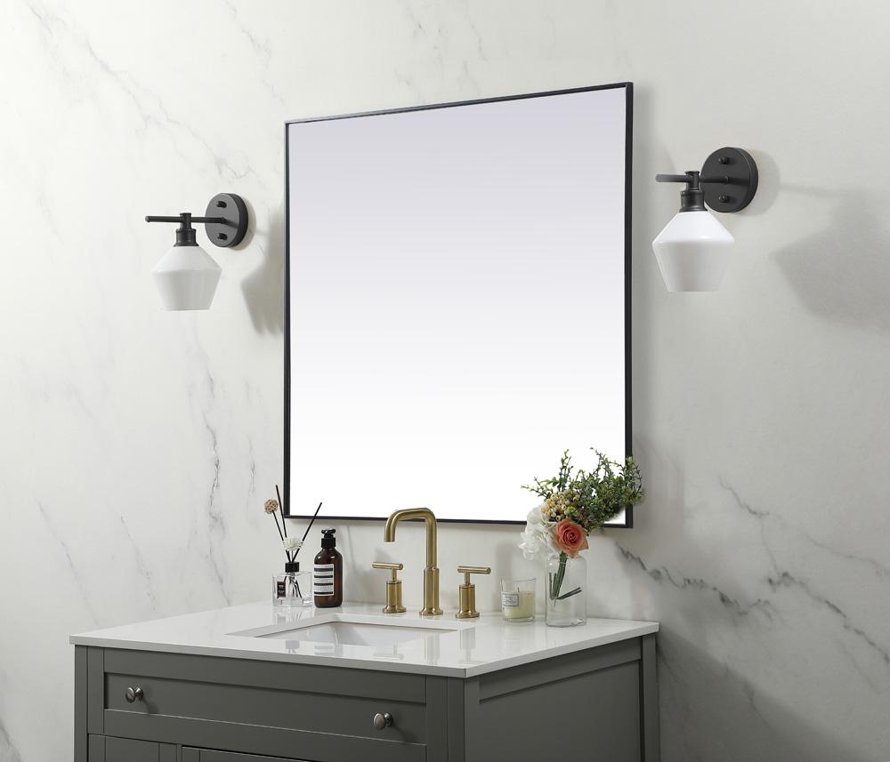 Elegant Furniture & Lighting - Eternity Metal Frame Square Mirror 48 inch in Black - MR44848BK veiw 3