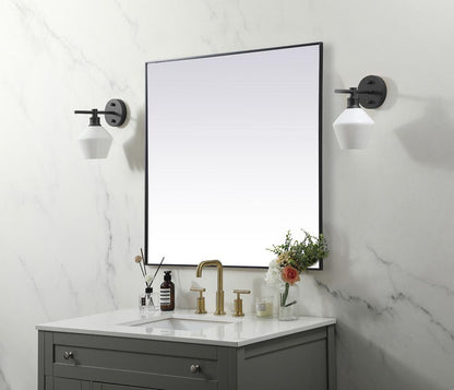 Elegant Furniture & Lighting - Eternity Metal Frame Square Mirror 48 inch in Black - MR44848BK veiw 3