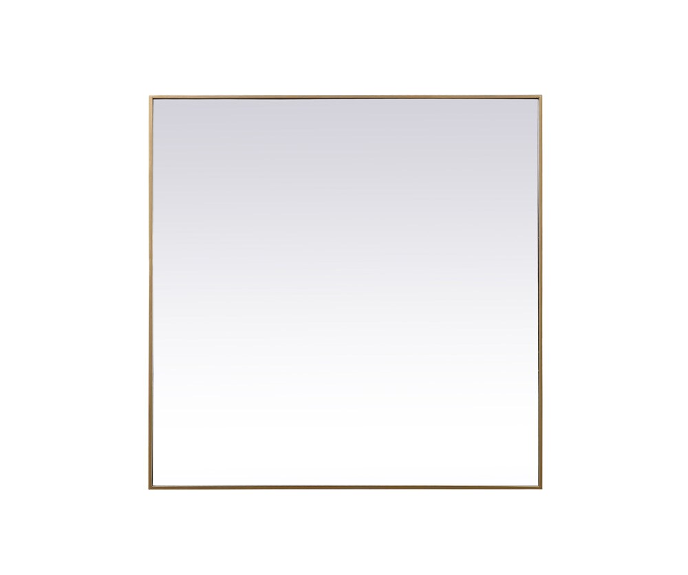 Elegant Furniture & Lighting - Eternity Metal Frame Square Mirror 48 inch in Brass - MR44848BR veiw 1